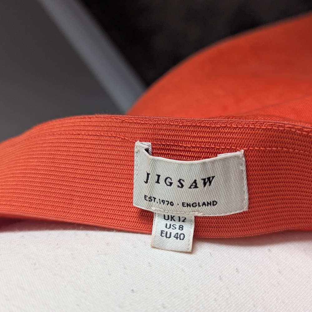 Orange 100% Linen Asymmetrical Maxi Skirt Summer Spring Resort Lightweight - Picture 11 of 13
